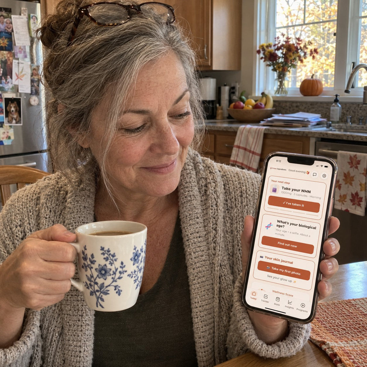 Checking the Prime app over morning coffee